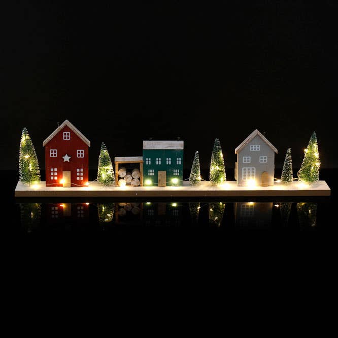 60cm LED Christmas House Decoration with Trees - Distinctly Living