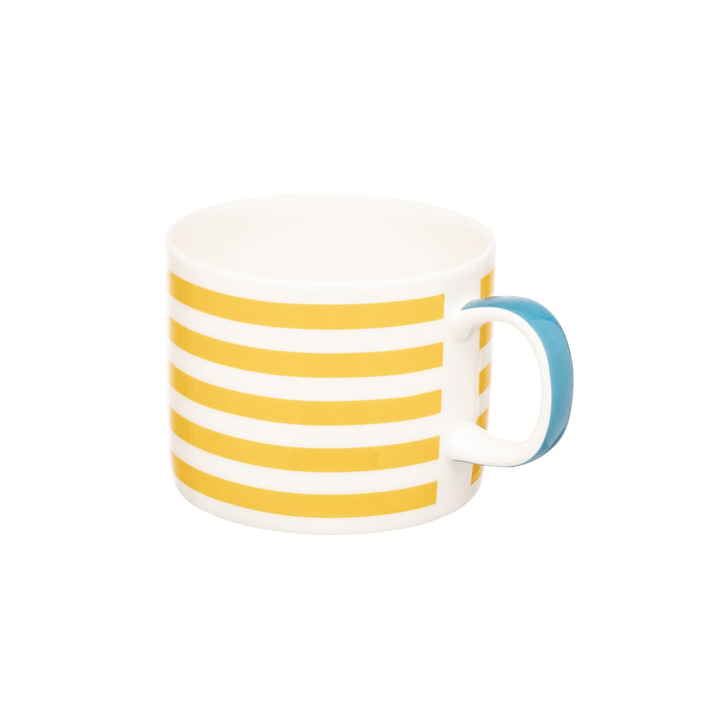 Beach Stripe Fine Bone China Mug - Various Colours - Distinctly Living