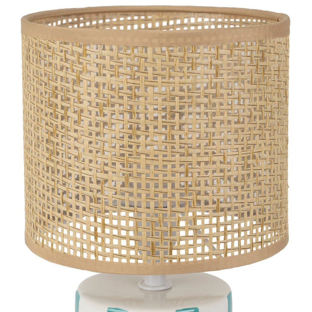 Beach Stripe Lamp With Rattan Shade - Distinctly Living