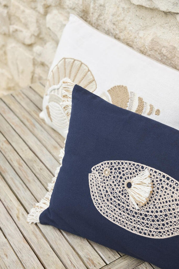 Blue Rope Whale Cushion - Distinctly Living