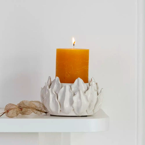 Ceramic Artichoke Pillar Candle Holder - Distinctly Living