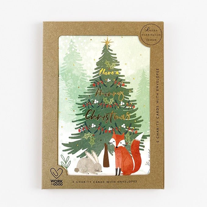 Christmas Card 5 Pack - Charity Christmas Card Pack - Woodland Animals - Distinctly Living