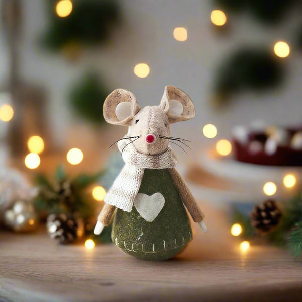 Christmas Mouse - Green Knit - Distinctly Living