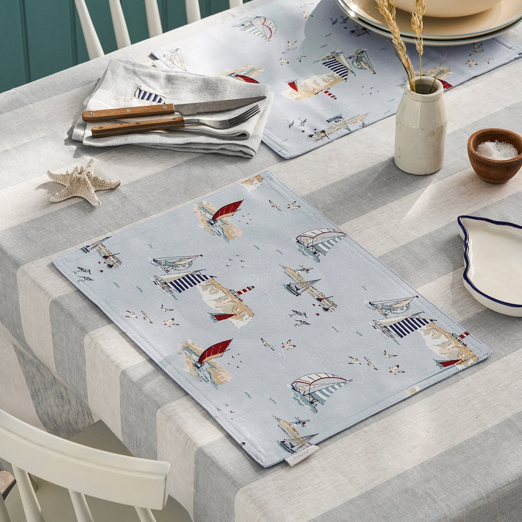 Coastal Boats Fabric Placemat - Distinctly Living