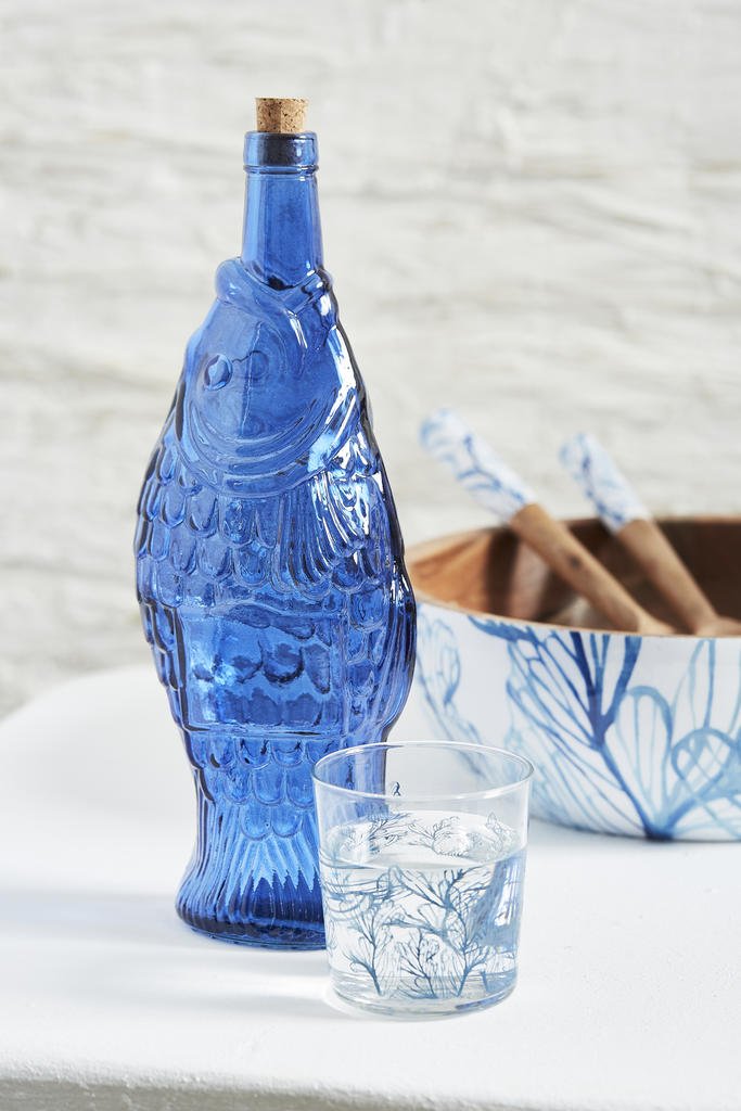 Cobalt Blue Fish Bottle or Vase - Distinctly Living