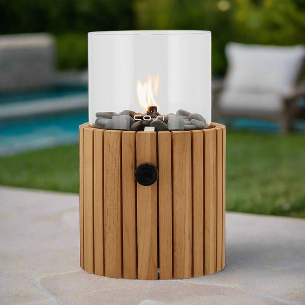 Cozy Teak and Pebble Lantern and Inital Canister - Distinctly Living