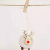 Cute Christmas Pom Pom - Wooden Reindeer Decoration - Cream - Distinctly Living