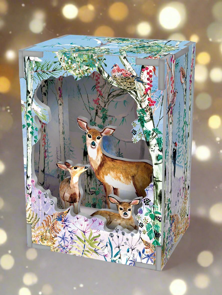 Deer Family Pop And Slot Mini Christmas 3D Scene - Distinctly Living