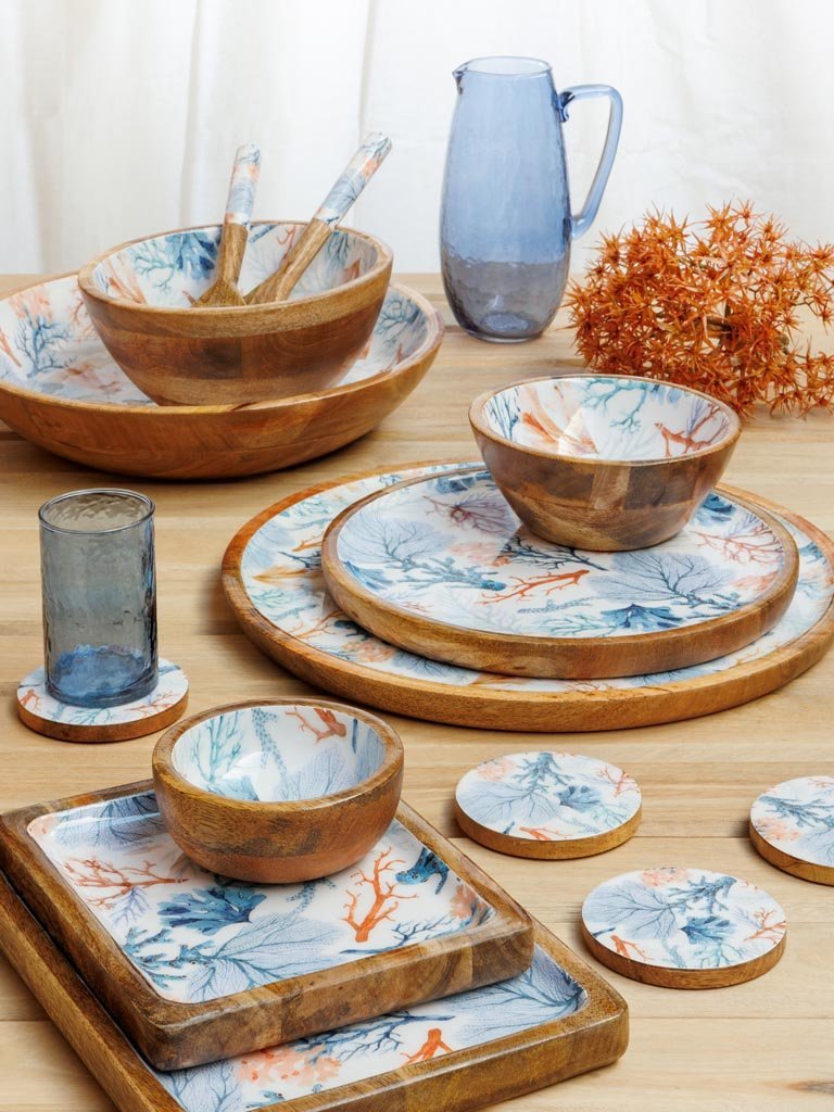 Enamelled Coral Tray - Distinctly Living