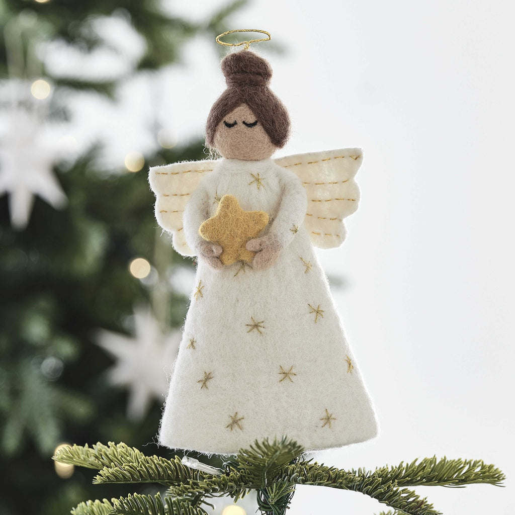 Felt Angel Christmas Tree Topper - Distinctly Living