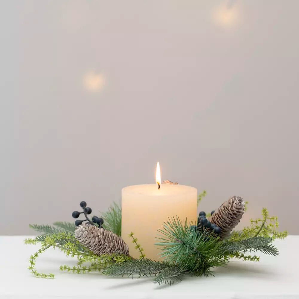 Fir and Blue Berry Candle Ring - Blue - Distinctly Living