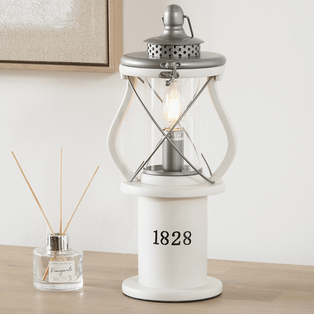 Fondi White Wood Lantern Table Lamp - Distinctly Living