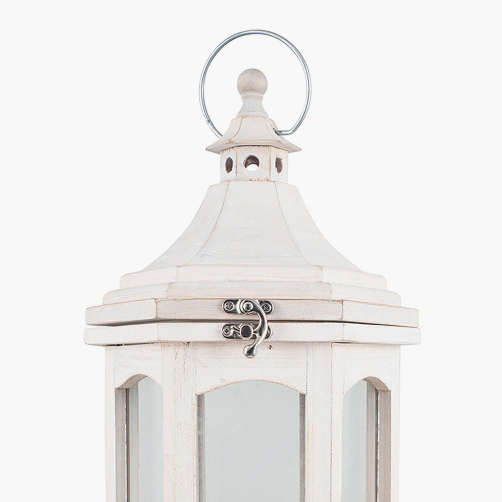 Frascati Lantern - Table Lamp - White Wash or Grey - Distinctly Living