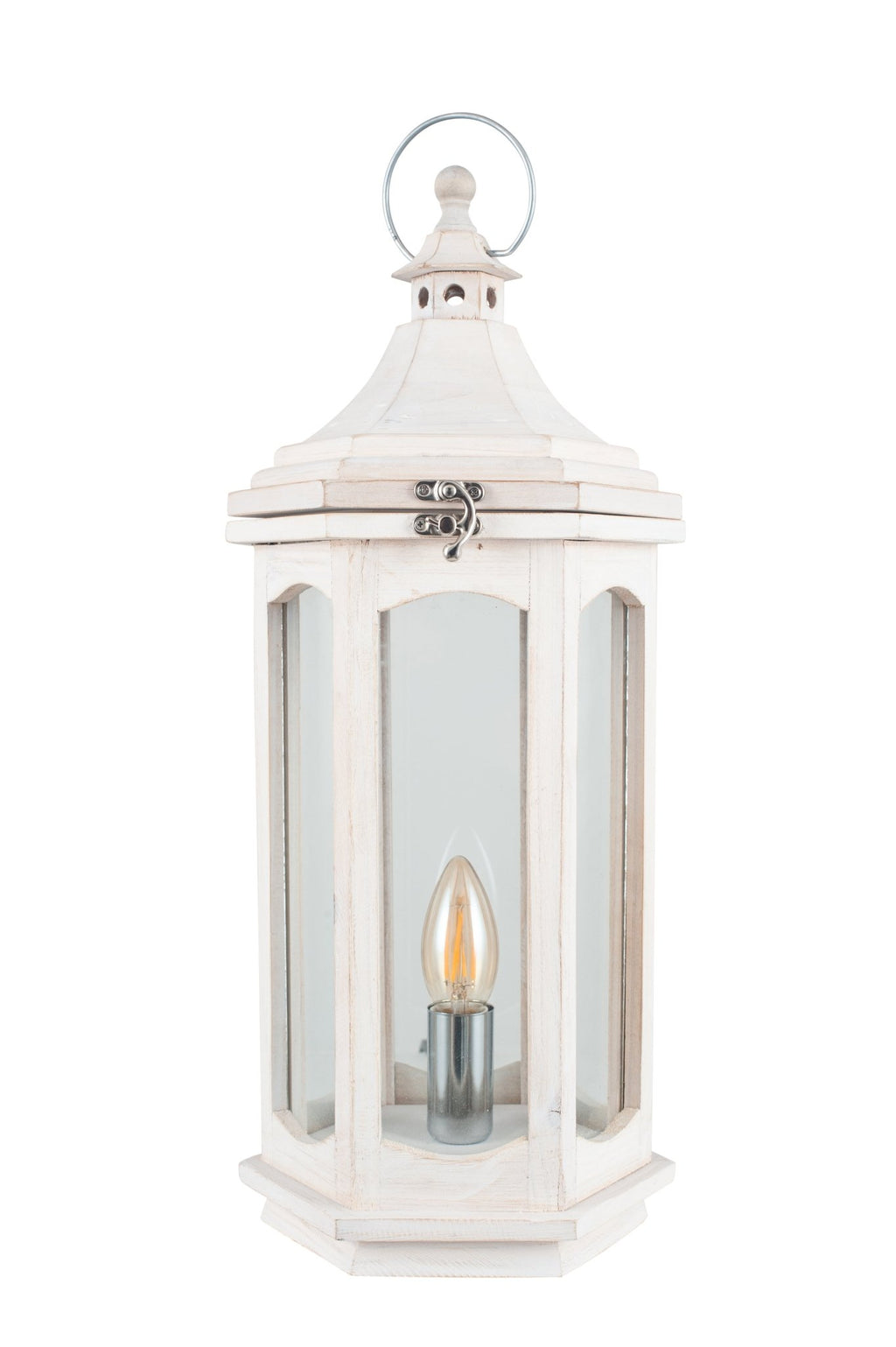 Frascati Lantern - Table Lamp - White Wash or Grey - Distinctly Living