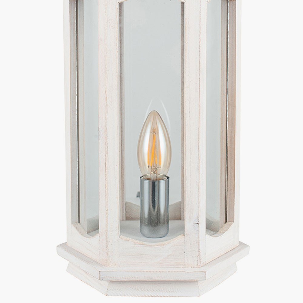 Frascati Lantern - Table Lamp - White Wash or Grey - Distinctly Living