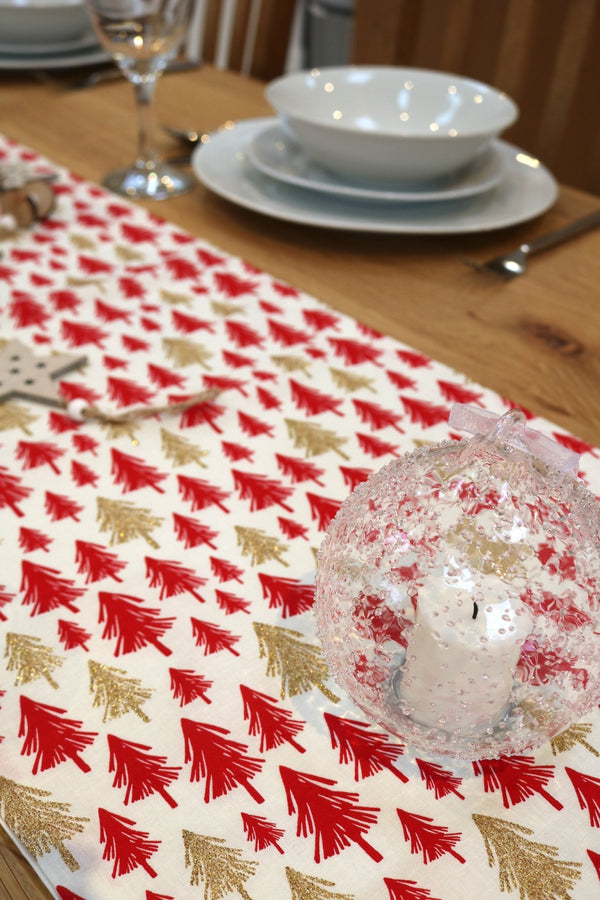 Handmade Christmas Runner - White Forest Trees - Distinctly Living