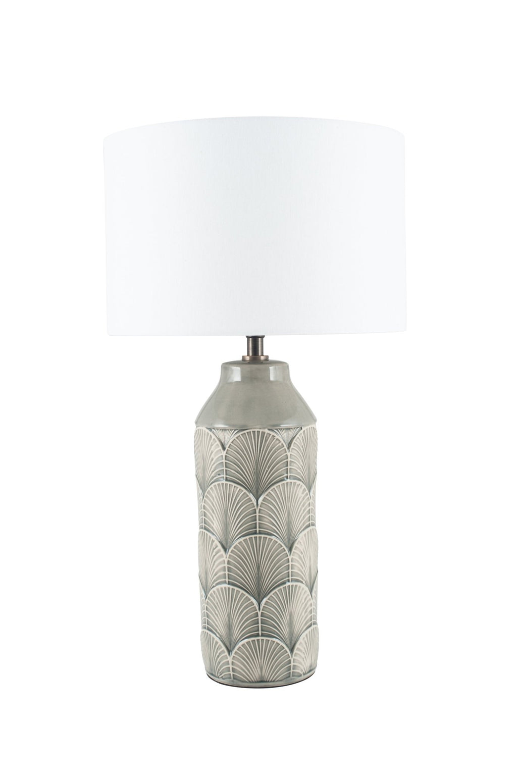 La Embossed Ceramic - Table Lamp - Mustard or Grey - Distinctly Living