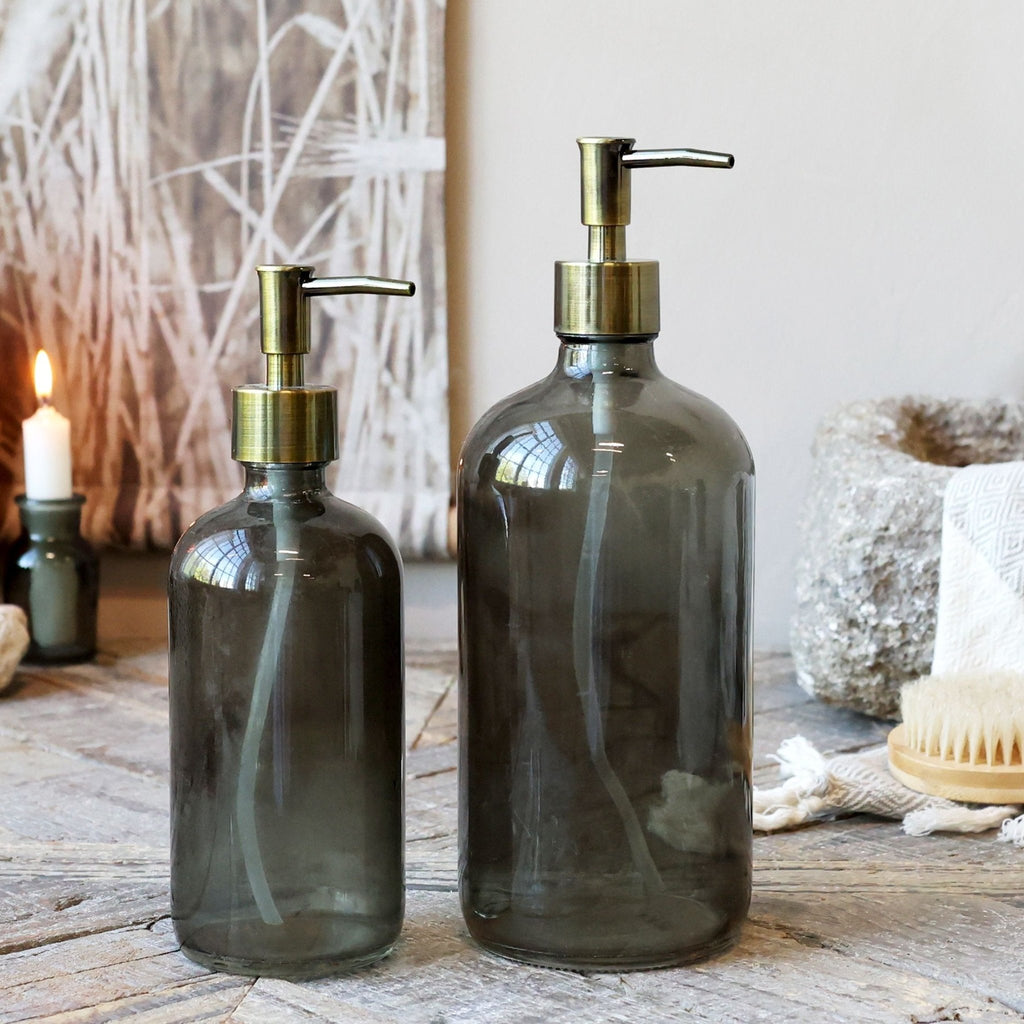 Large or Small - Smoked and Brass Soap Dispenser - Distinctly Living