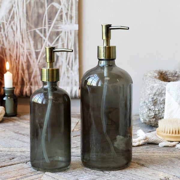 Large or Small - Smoked and Brass Soap Dispenser - Distinctly Living