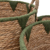 Marac Baskets Natural & Green - Set of 3 - Distinctly Living