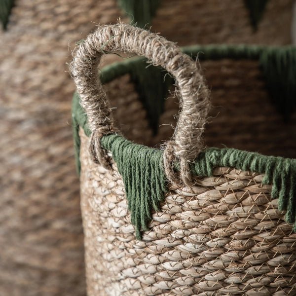 Marac Baskets Natural & Green - Small, Medium or Large - Distinctly Living