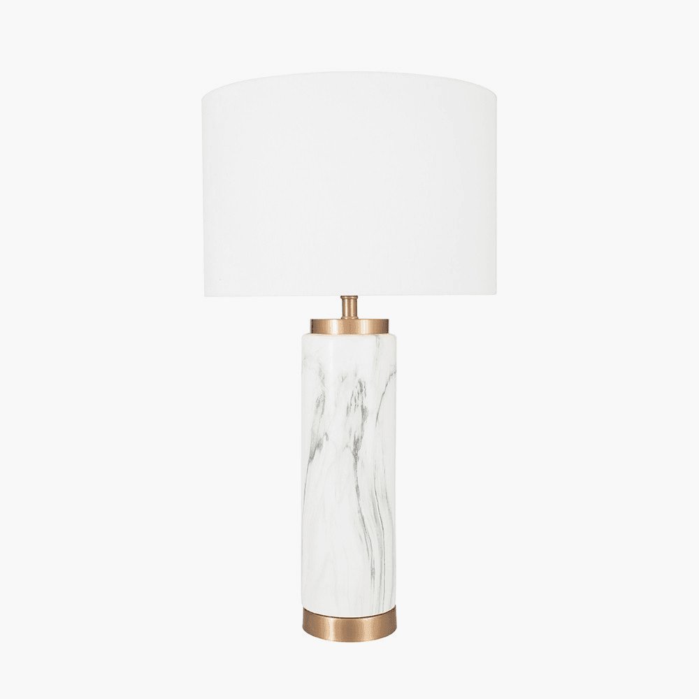 Marble and Brass Effect Lamp - Tall - Distinctly Living