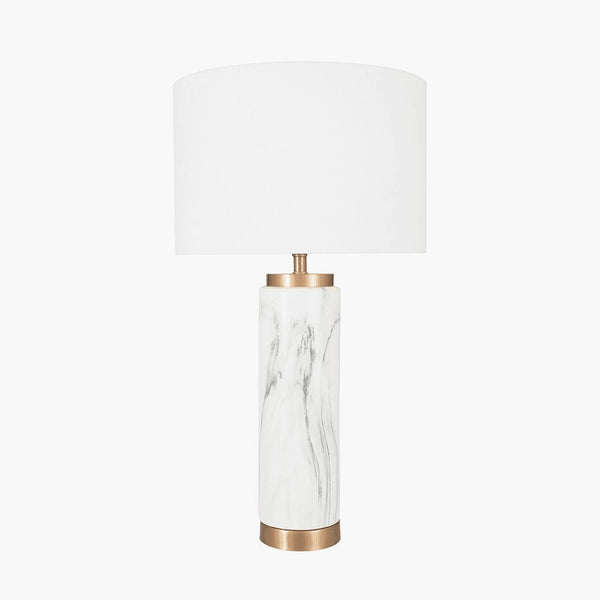 Marble and Brass Effect Lamp - Tall - Distinctly Living