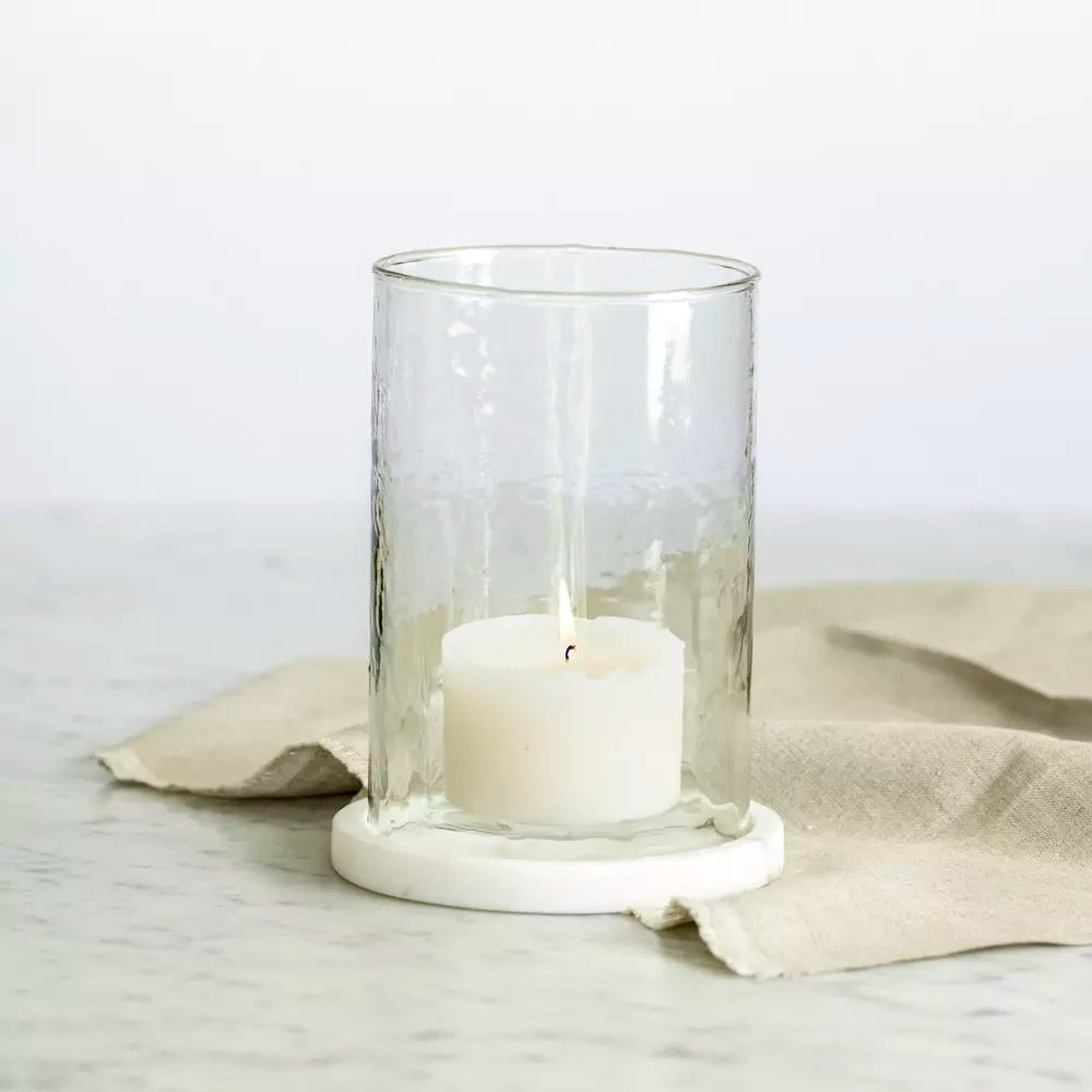 Marble Based Candle Hurricane - Distinctly Living