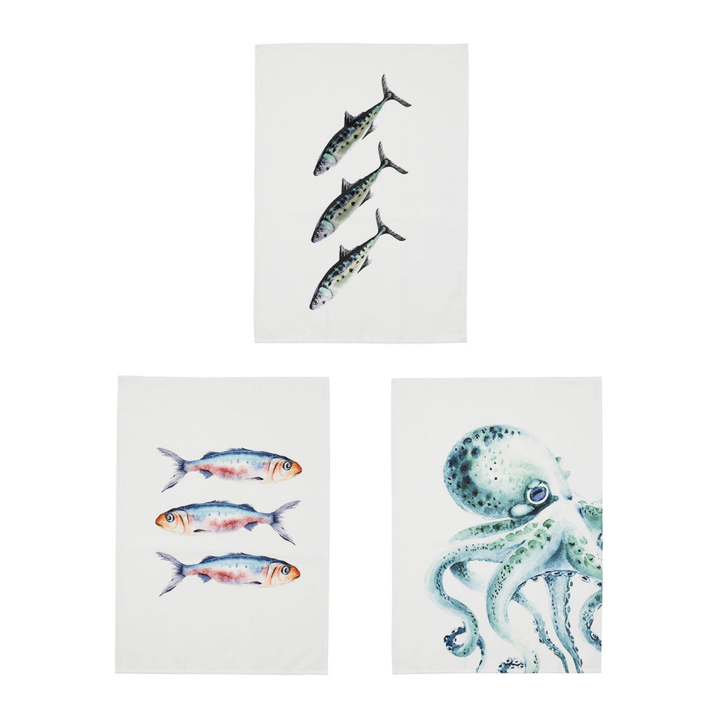 Marine Life Tea Towel - Various Designs - Distinctly Living