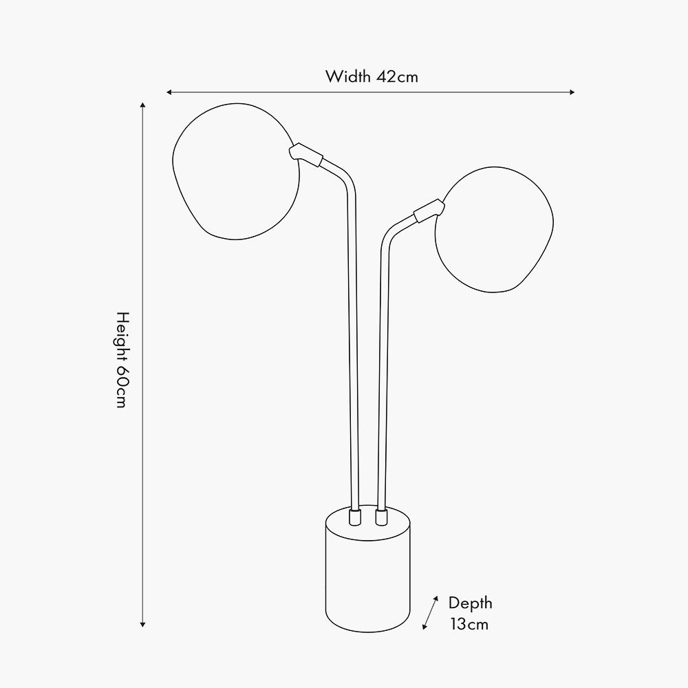 Martina Black Metal 2 Head Table Lamp - Distinctly Living