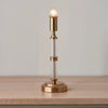 Maximus Rechargeable Table Lamp for Shades - Warm Brass & Ridged Stem - Distinctly Living