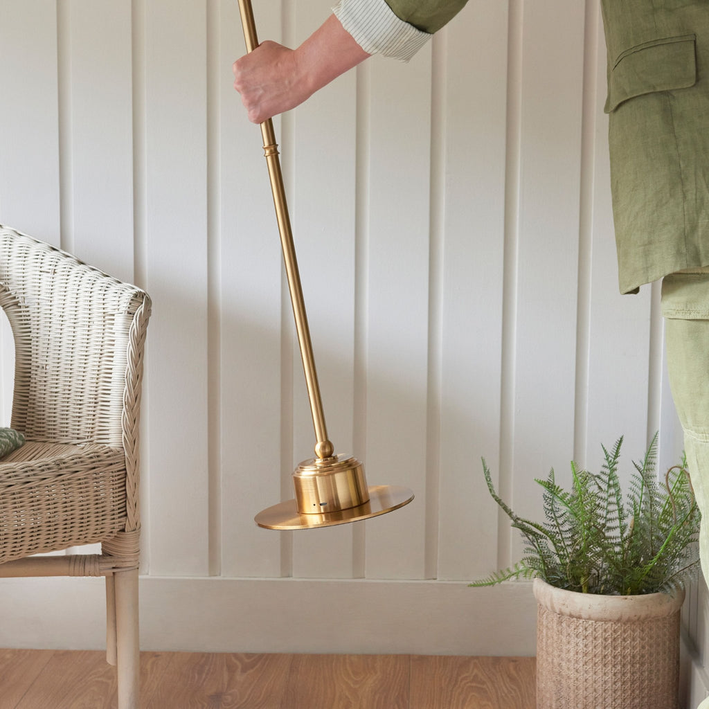 Maximus Warm Brass Rechargable Floor Lamp - 30 Hours! - Distinctly Living