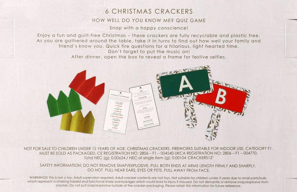 Mistletoe White Christmas Crackers - 6 Pack - Distinctly Living