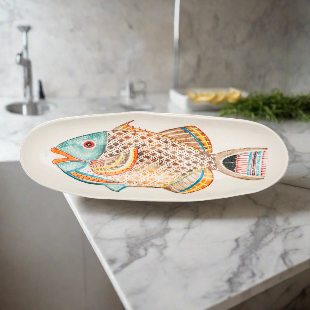 Multi Coloured Fish XL Long Platter - Distinctly Living