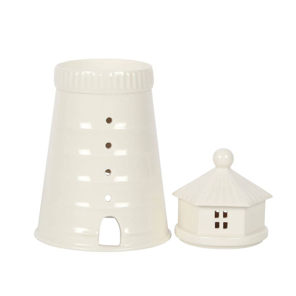 Nautical White Lighthouse Oil Burner and Wax Warmer - Distinctly Living