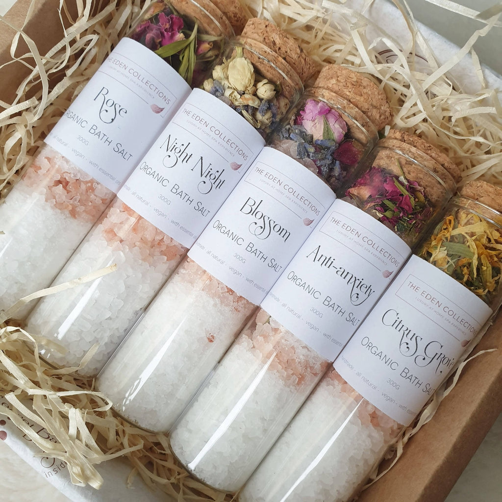 Organic Bath Salt in glass tube (65g) - Distinctly Living