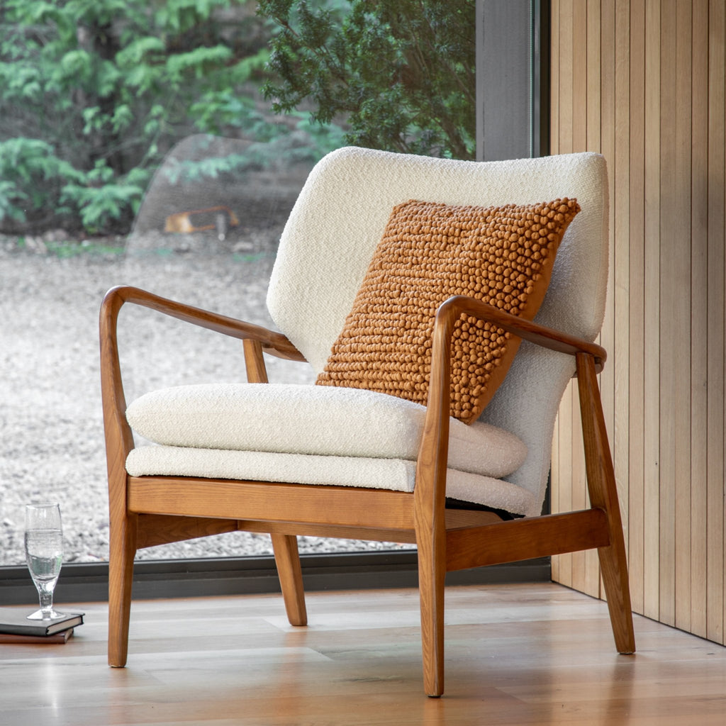 Oslo Arm Chair - Green, Ochre, Leather or Cream - Distinctly Living