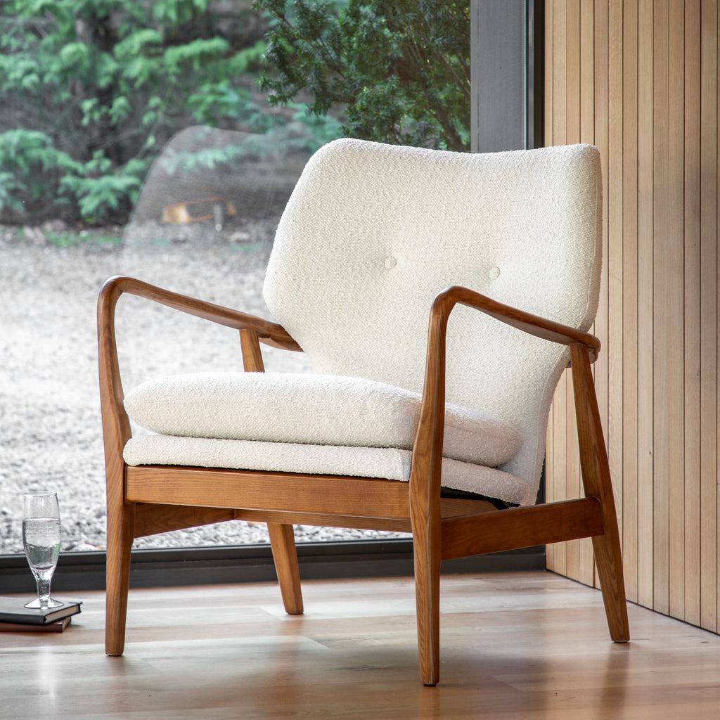 Oslo Arm Chair - Green, Ochre, Leather or Cream - Distinctly Living