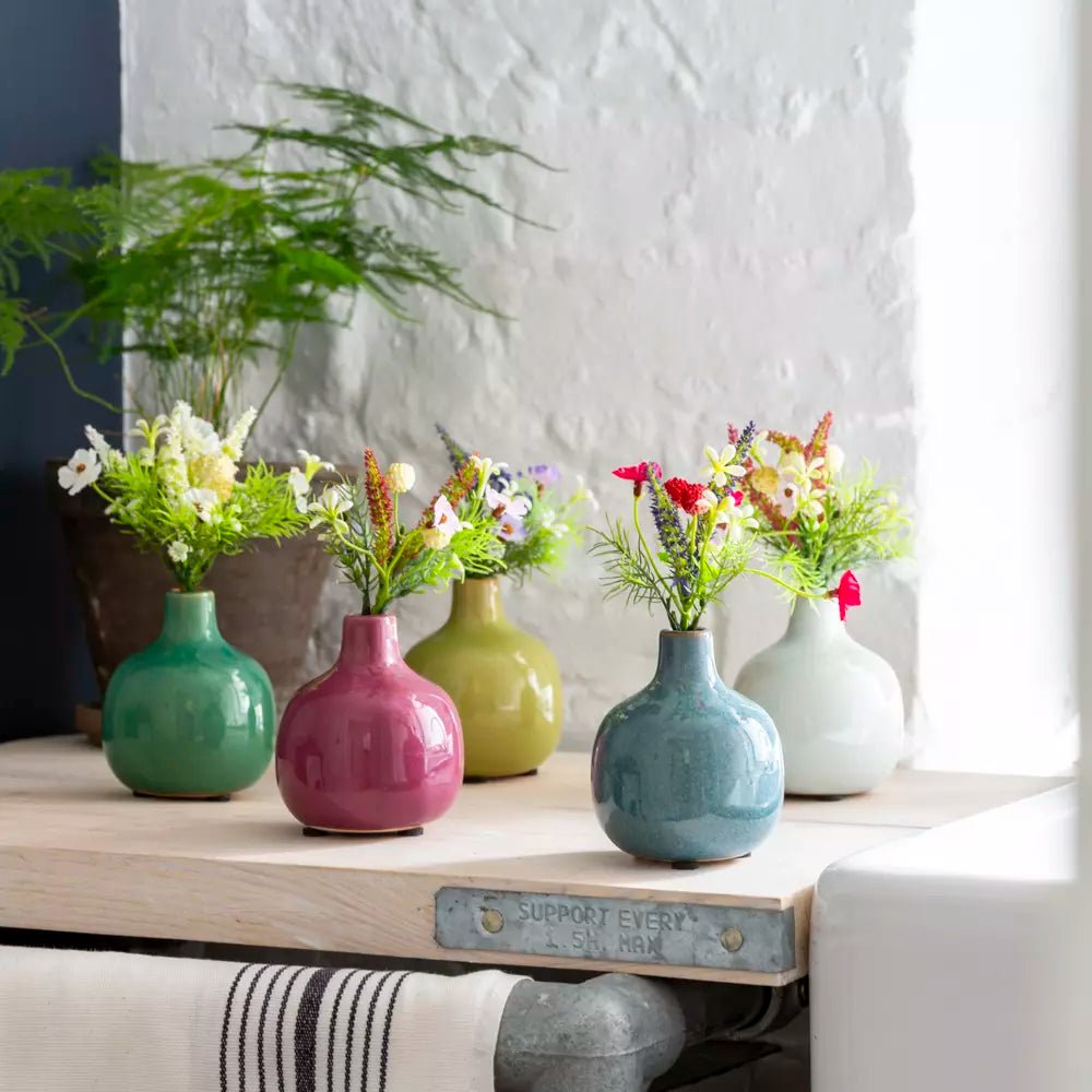 Pottery Stem Vases - Carious Colours - Distinctly Living