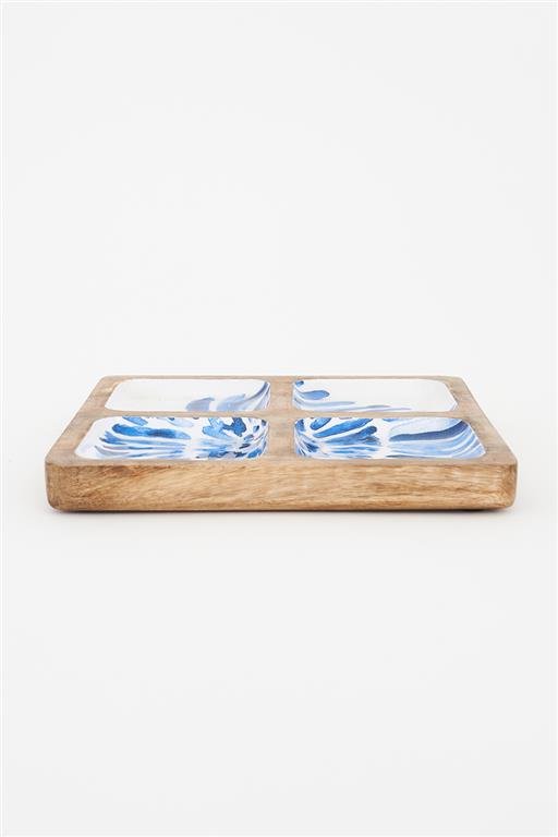 Quad Quare Wooden Fish Nibble Dish - Distinctly Living