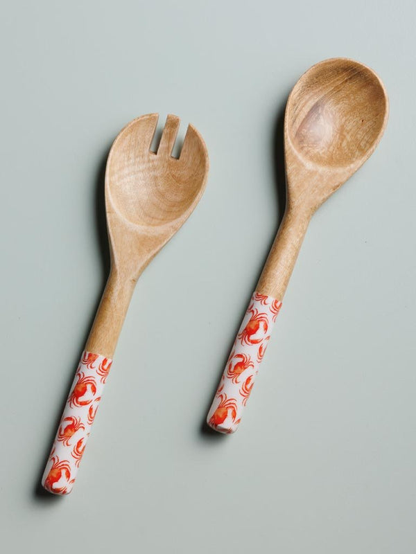 Red Crab Salad Servers - Distinctly Living