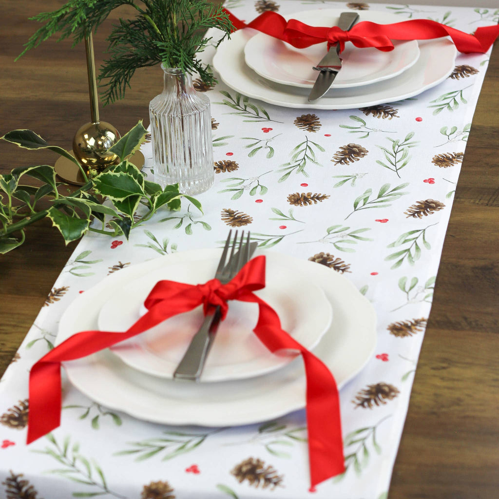 Red Mistletoe Table Runner 2.3m - Distinctly Living