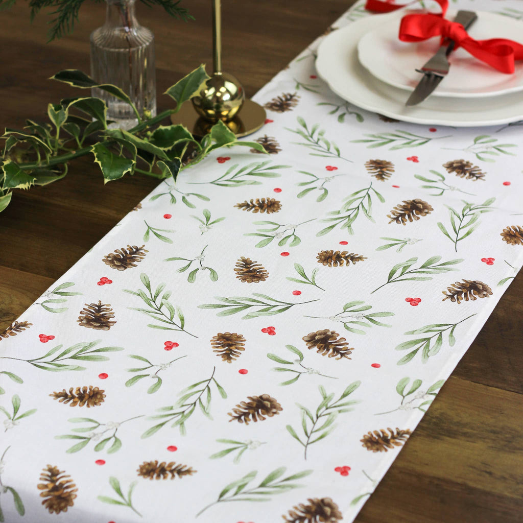 Red Mistletoe Table Runner 2.3m - Distinctly Living