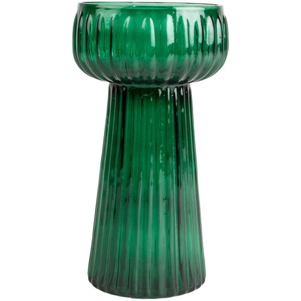 Ribbed Hyacinth Vase - Green - Distinctly Living