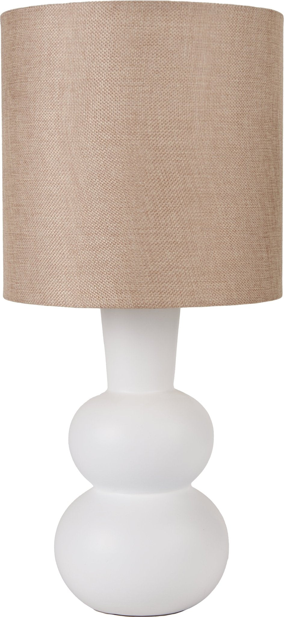 Sano White Curved Bottle Ceramic - Table Lamp - Distinctly Living