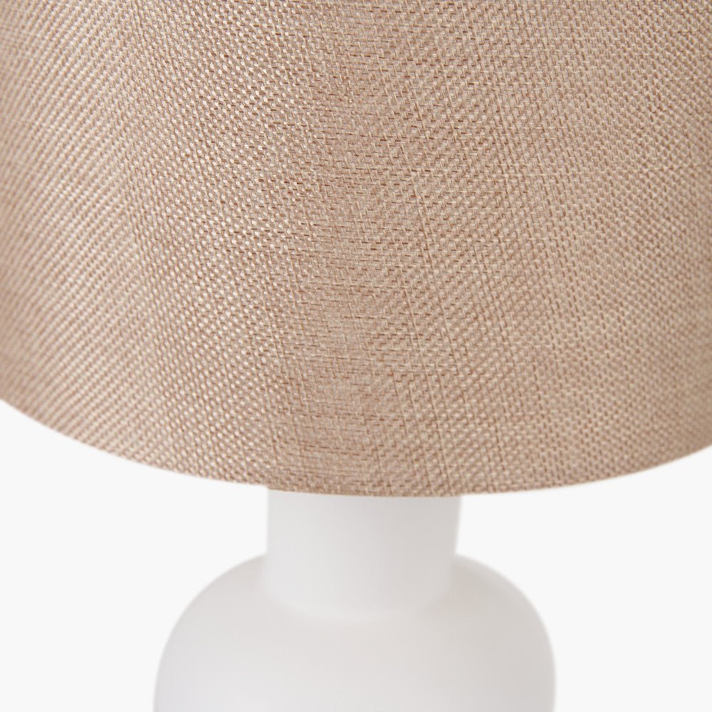 Sano White Curved Bottle Ceramic - Table Lamp - Distinctly Living