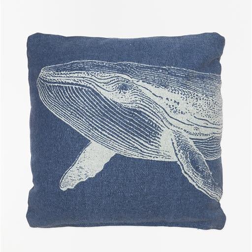 Set of 2 Denim Blue Whale Cushions - Distinctly Living