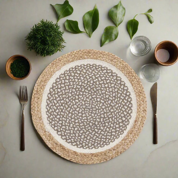 Set of 4 Round Weave Placemats. - Distinctly Living