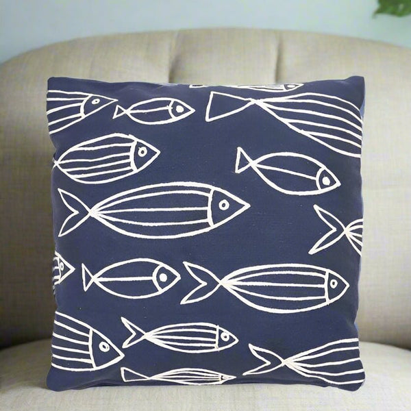 Shoal Navy Cushion - Distinctly Living