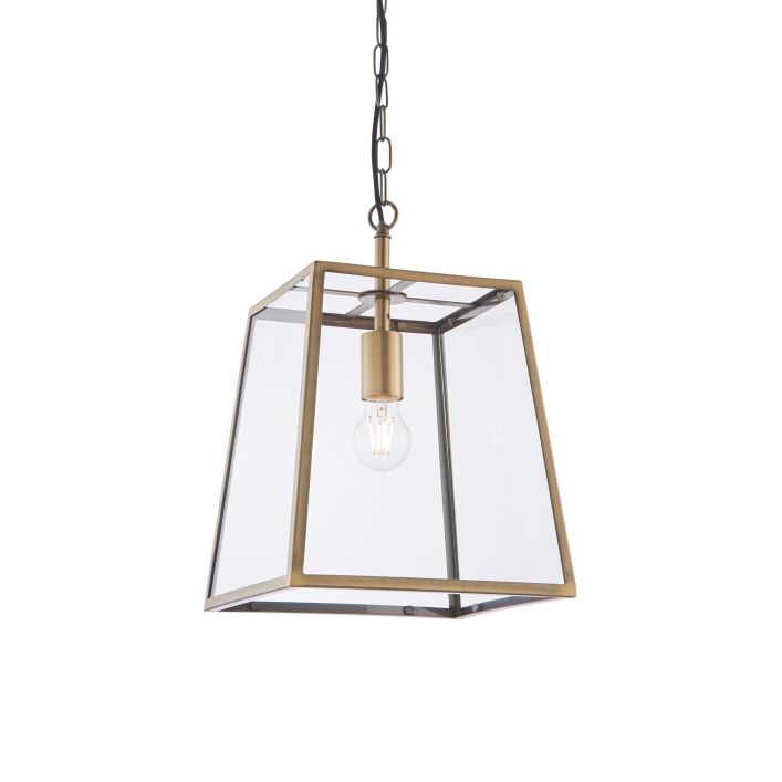 Single Glasshouse Pendant - Polished Nickel or Antique Brass - Distinctly Living